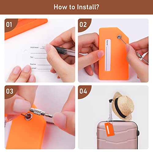 Flintronic 2 Stück Kieselgel Kofferanhänger Koffer, Gepäckanhänger ID Etikett, Tags mit Namensschild Adressschild, Kofferanhänger Koffer Reisezubehör