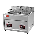 Deep Fryer 16L Fritteuse Gas-Chip-Friteuse Edelstahl in Lebensmittelqualität Elektronische Impulszündung rutschfest Energiesparend Einfache Reinigung