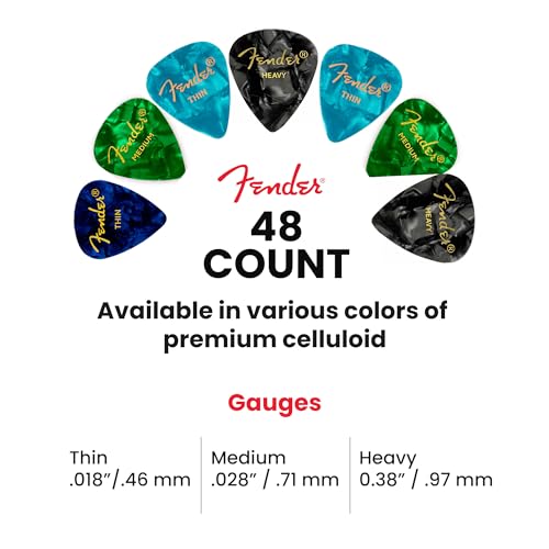 image for Fender Premium 48 Pack Picks Sampler - Includes Thin, Medium & Heavy G