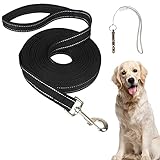 Más libertad y cómoda correa de mano: el mosquetón en forma de D giratorio de 360 grados de la correa para perros es flexible y resistente. Se puede sujetar fácilmente a los collares de perro y el asa te ofrece un agarre cómodo para sostener la correa.