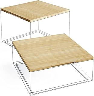 KD Essentials  2x Bamboo storage-box lids, set of two (certified sustainable wood, natural)