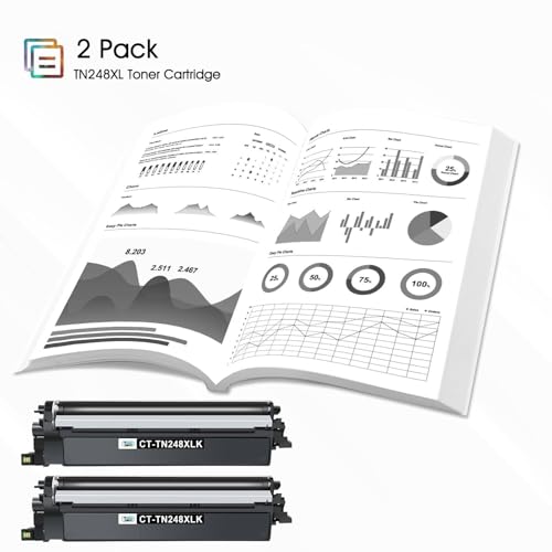 TN248XL MFC-L3760CDW Schwarz Toner Cartridges: Kompatible für Brother TN248BK TN248XLBK TN248XL MFC-L3740CDW TN248 TN-248XL DCP-L3560CDW MFC-L3740CDWE MFC-L8390CDW HL-L3240CDW HL-L3240CDW (2 Pack)