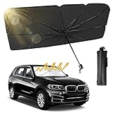 Truck SUV Car Windshield Sun Shade, Foldable Car Sunshade Umbrella for Car Front Window/Auto Windshield Covers Keeps Cars Interior Cool, Large Size 54'' x 31'', Fit Most Vehicle