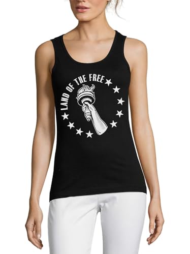 Débardeur Statue de Liberty en coton noir pour femme look vintage