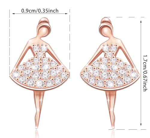 Brincos de balé de bailarina para meninas e mulheres – Brincos de balé hipoalergênicos de zircônia c