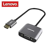 Lenovo HDMI to VGA Adapter with Audio, Gold-Plated 1080P Active HDMI to VGA Converter with Micro USB and 3.5mm Audio Port, Compatible for PC, Laptop, DVD, HDTV, PS3, PS4 and More