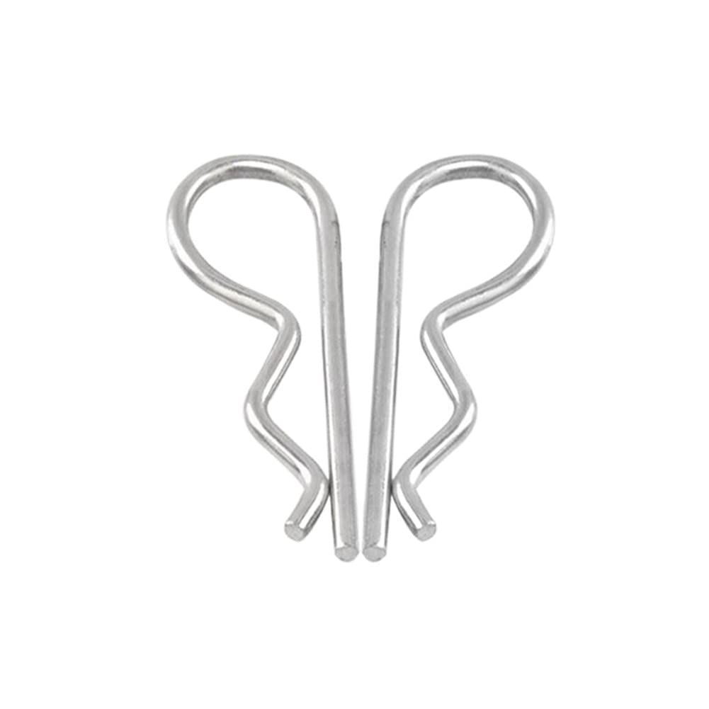 10PCS R Shaped Spring Cotter Pins, Heavy Duty Zinc Plated Steel Fastener Assortment Kit, Retaining Wire Hair Pin for Hitch Pins Trailer Tractors Mower Carts Truck (Silver M3.5x75mm)