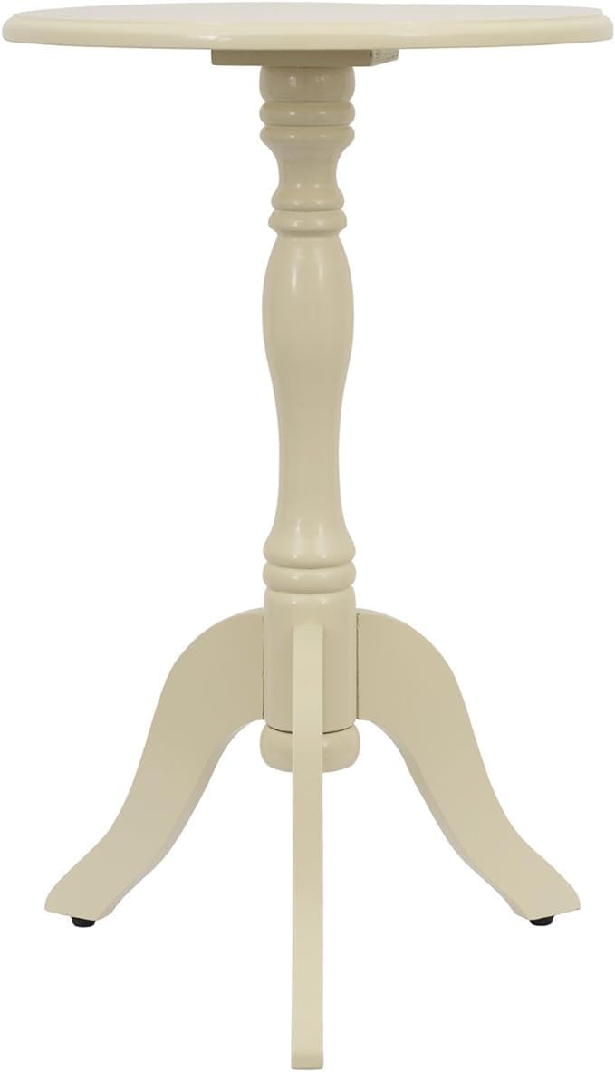 Simplify Round Pedestal Accent Side Table, Chic & Compact MDF Furniture for Traditional Stylish Spaces - Buttermilk - (15" x 15" x 24")