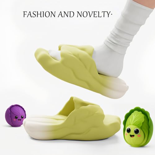 Vegetable Slippers Cabbage Shape Cloud Slides for Men Women Open Toe Sandals Pillow Slippers House Shoes for Pool Beach Shower2