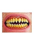 Material: 100% Kunststoff Spitze Gelbe Gremlin-Zähne Ork Gebiss LARP Zähne Zombie Cosplay Fasching Halloween