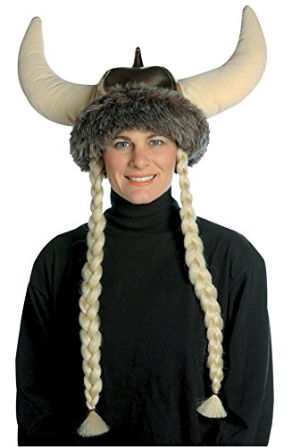 Rasta Imposta Space Viking Hat With Braids, Brown, One Size