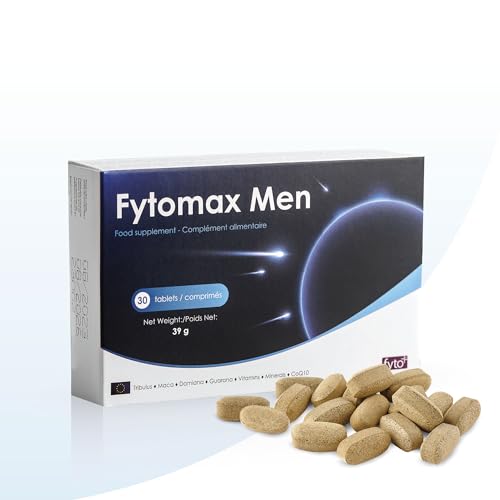Fytomax Men – Fertilité, Vitalité & Préconception Homme | Maca, Tribulus, Zinc, Vitamines B9-B12-E | Coenzyme Q10 | 30 Comprimés | Clean Label | Sans...