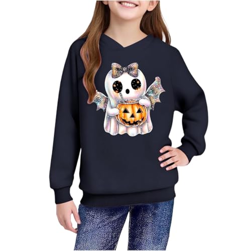 Halloween Sweatshirts for Kids Girl Ghost Pumpkin Sweater Cute Spooky Coffee Graphic Pullover Shirts4