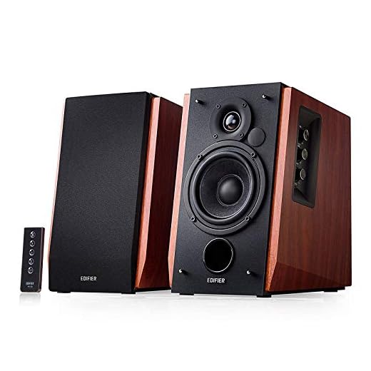 Edifier R1700BT Bluetooth Bookshelf Speakers - Active Near-Field Studio Monitors - Powered Speakers 2.0 Setup Wooden Enclosure - 66w RMS (Renewed)