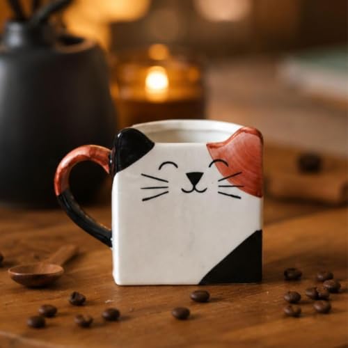 Image of Craftribal Ceramic Cute Cat Mug - 250 Ml Coffee Mug | Cute Gifts for Girls, Boys, Kids, Friends | Perfect for Tea, Milk, Hot Chocolate & Beverages | Birthday, Anniversary & Gifting Pack of 1