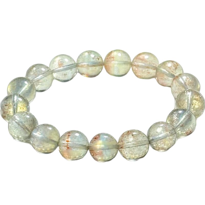 Bracelet en béryl vert naturel 11 mm d'une clarté transparente