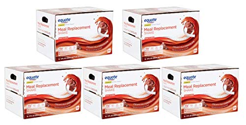 Equate Meal Replacement Shake, Creamy Milk Chocolate, 11 fl oz, 12 Count (Pack of 5)