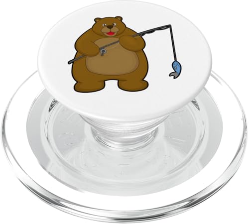 Orso Pescatore Pesce Pesca PopSockets PopGrip per MagSafe