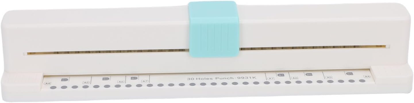 30 Holes Binding Punch, Loose Leaf for Ring Binders, Multi Gliser Portable Hand Pushed Smoth Cutter with A4 30 Holes, 3 Pieces for Notebooks, Agendas and School Works