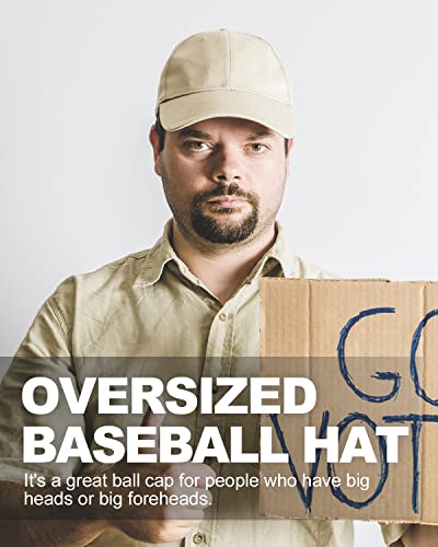 Image of Zylioo Oversize Baseball Cap XXL Big Head Hats for Men Large Dad Hats High Crown Structured Cap Adjustable 22 inch-25.5 inch