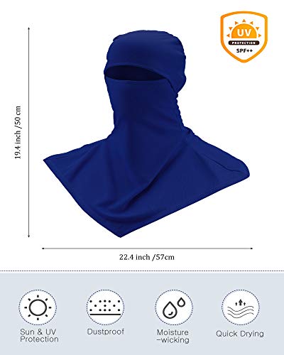 SATINIOR 3 Piece Balaclava Face Cover Sun Protection Neck Cover Summer Balaclava Motorcycle Face Mask for Men Women (Black, Gray, Navy Blue) - Thumbnail 3
