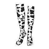 Cow Print Thigh High Socks Long Stockings Over The Knee Women Men Knit Boot Leg Warmer Non Slip for...