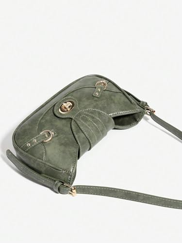 Women's Retro Vintage Metal Studded Shoulder Bags Zipper Single Strap Underarm Purses3