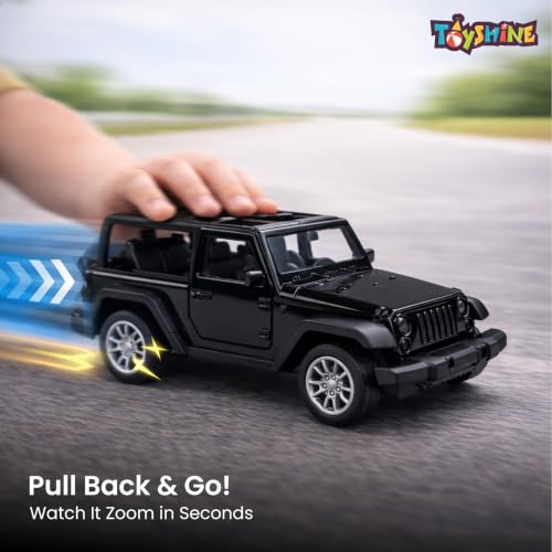Image of Toyshine 1:32 Scale Die Cast Thaar Model Vehicle Toy Car with Pull Back Function Along with Opening Door Feature for Kids Boy Girl 3+, Black Color