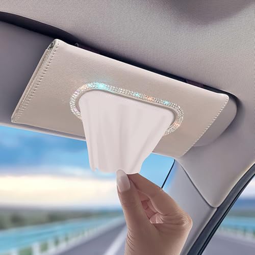 Porte-mouchoirs de voiture bling beige pour un habitacle toujours impeccable