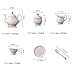 fanquare 15 Pieces Simple White English Ceramic Tea Sets,Tea Pot,Bone China Cups Without Metal Holder,Matching Spoons,Afternoon Tea Set Service Coffee Set