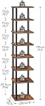 HOOBRO Vertical Shoe Rack for Small Space, 8-Tier Corner Shoe Rack, Wooden Shoe Storage Organizer, for Closet, Entryway, Hallway, Bedroom, No-Tool Assembly, Rustic Brown and Black BF22XJ01