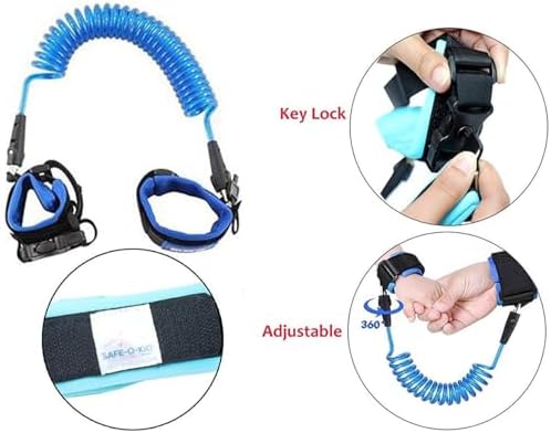 - Safe-O-Kid® Baby Wrist Link with Key - Adjustable Strap Safety Link for Toddler, Anti-Lost Child Wrist Strap for Outdoor & Travel - Assorted