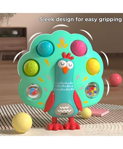 Image of Press Button Busy Cube for Toddlers | Sensory Decompression & Finger Training Toy with Mother-Baby Sounds | Early Learning Soft Activity Toy (Pack of 1, Green)