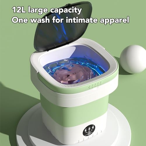 Tragbare Waschmaschine, 12-Liter-Mini-Waschmaschine, multifunktionale Mini-Waschmaschine und Trockner zum Schleudern der Tiefenreinigung von Unterwäsche, Kleidung für (Stecker