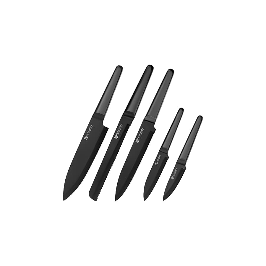 PAUDIN-Knife-Set-5Pcs-Professional-Black-Chefs-Knife-Set-5-Black-Stainless-Steel-Kitchen-Knifves-Include-Chef-Bread-Carving-Utility-Paring-Knife-Boxed-Knife-Sets-for-the-Kitchen PAUDIN Knives Set, 5 Piece Professional Chefs Knife Set, Stainless Steel Kitchen Knives Include Chef Bread Carving Utility Paring Knife Boxed Knife Sets Hollow Handle German Steel