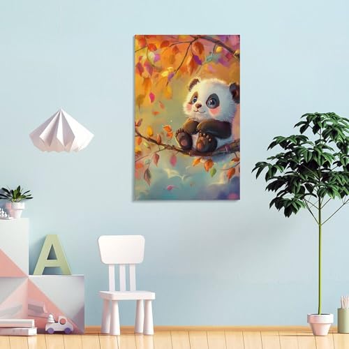 Toile impression panda premium decoration murale grand format 50x75cm