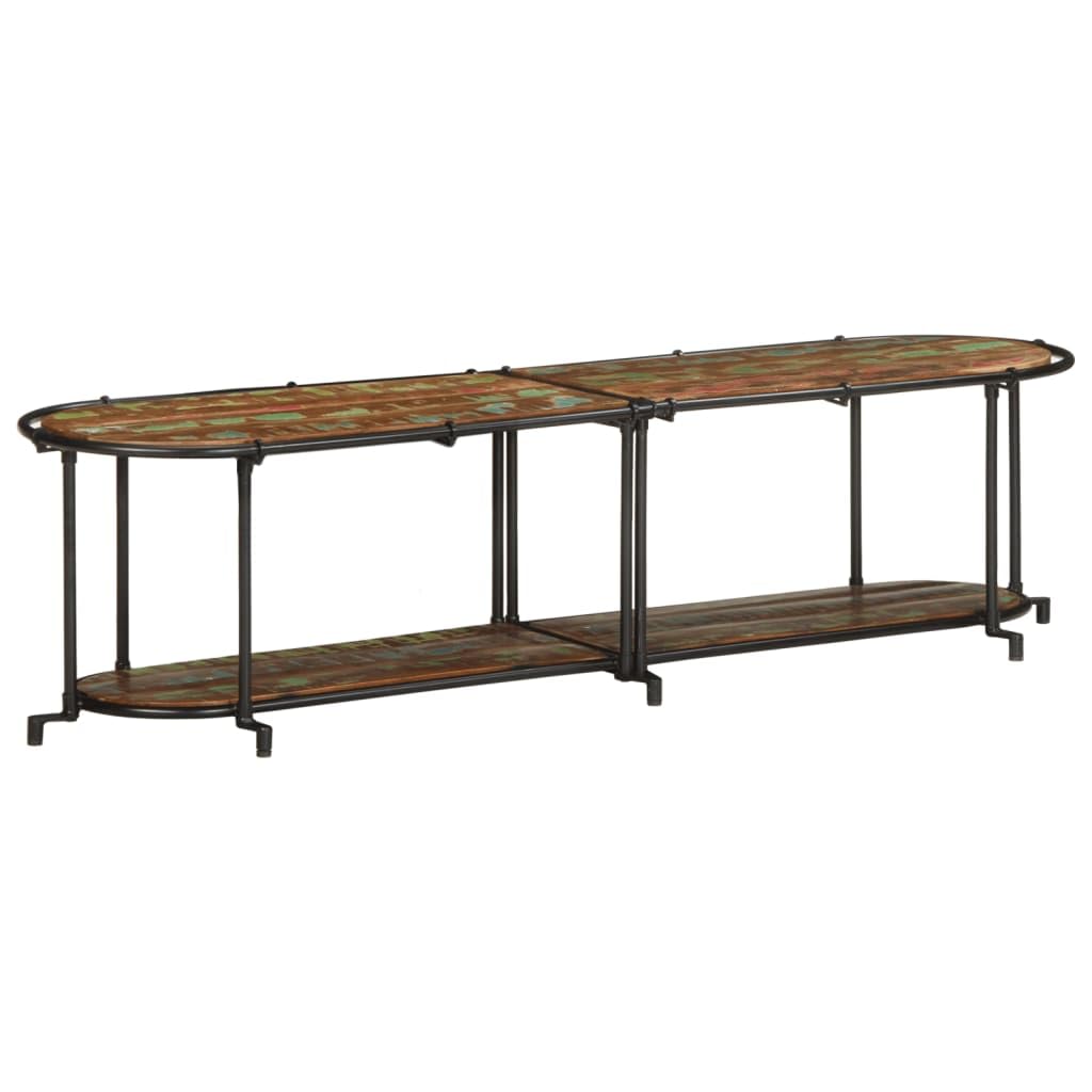 Mobile per TV, 160 x 42 x 40 cm, in legno massiccio anticato e metallo