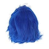 Brrnoo Peluca de Anime - Peluca de Cosplay, Disfraz de Pelo Sintético de Anime Azul Corto y Esponjoso para Hombres con Pelo Sintético de Alta Temperatura para Fiestas, Halloween,