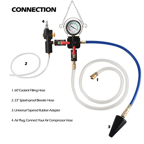 Dkwoeshg Coolant System Vacuum Refiller Kit - Engine Cooling System Radiator Purge & Fill Tool For Automotive Water Tank Filler With Adapter Hoses #TOP2