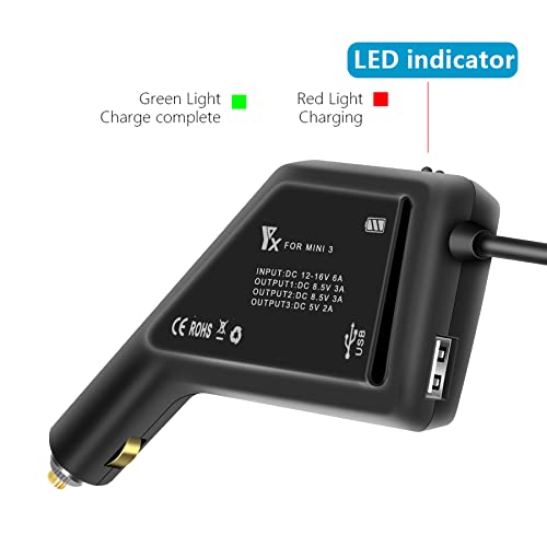 Cargador de batería de coche para DJI Mini 3 Pro accesorio de carga hub 12V 3