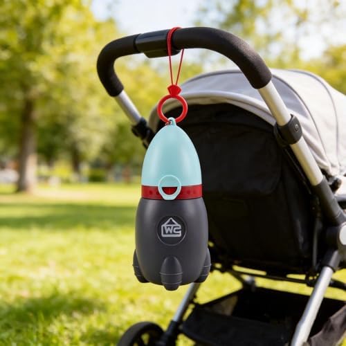 Lightweight Portable Urinal for Kids-Rocket Toy Design Emergency Potty for Toddler, Easy to Carry Travel Potties for Car Camping, Leak-Proof Children Urinal Potty Training Aid (green2) - 3