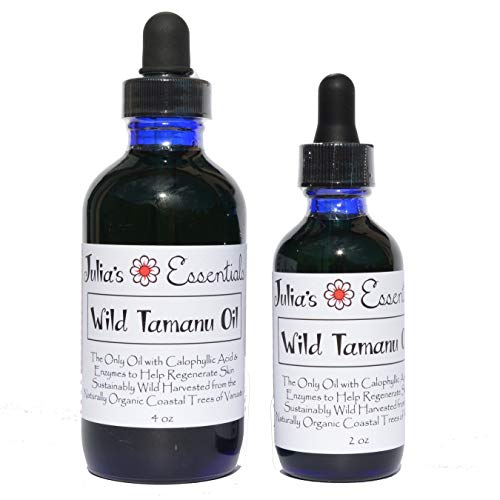 Julia's Essentials 100% Pure Tamanu Oil - Wild Naturally Organic (Calophyllum Inophyllum) from Vanuatu Virgin Cold-Pressed