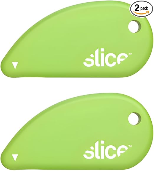 Slice Micro Safety Cutter | Safe Ceramic Box Cutter Lasting 11x Longer than Metal | Keychain Box Opener | 2 Pack