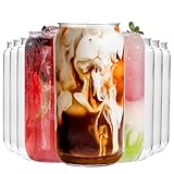 Nervure 12 Pack Can Shaped Plastic Cups - 16oz Classic Drinking Cups - Beer Can & Iced Coffee Tumbler - Smoothie, Boba Tea, Cocktail
