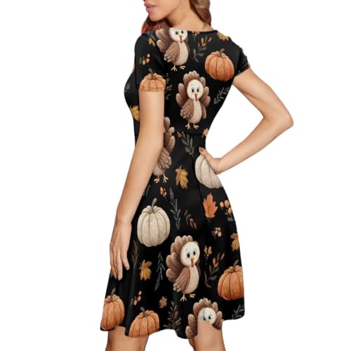 Image of Irisjudy T Shirt Dress for Women Short Sleeve Girls Short Sleeve Dress Plus Size, O Neck Knee Length Midi Dress for Ladies