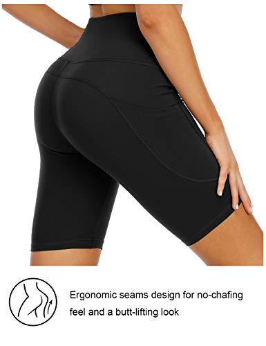 image for XIEERDUO Women's 8'' Biker Shorts with Pockets High Waisted Yoga Worko