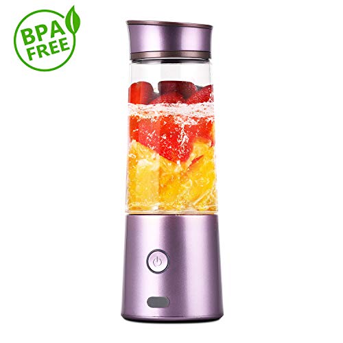 Portable Blender, TOPQSC Personal Blender 5200 mAh USB Rechargeable, 13.5oz Smoothie Blender Single