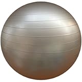 AppleRound Fitness Ball with Air Pump, Grey, 65cm/26in Diameter, Instruction Chart Included, Exercise Gym Swiss Stability Ball