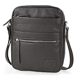 Lois - Bandoleras Hombre - Bolso Hombre Bandolera Piel Pequeño - Bolso de Hombro Hombre de Cuero con Doble Compartimento de Marca Lois - Bandolera Piel Hombre 305926, Marron