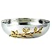 Elegance 70021 Golden Vine Hammered Salad Bowl, 10", Gold